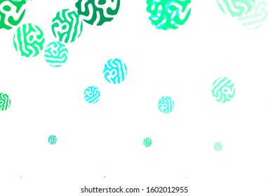 Light Green vector pattern with spheres. Modern abstract illustration with colorful water drops. New template for your brand book.