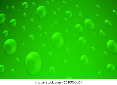 Light Green vector pattern with spheres. Glitter abstract illustration with blurred drops of rain. Completely new template for your brand book.