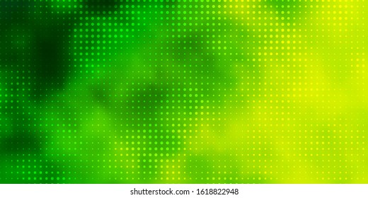 Light Green vector pattern with spheres. Glitter abstract illustration with colorful drops. Pattern for websites.