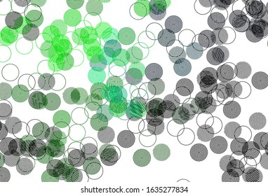 Light Green vector pattern with spheres. Modern abstract illustration with colorful water drops. Design for poster, banner of websites.