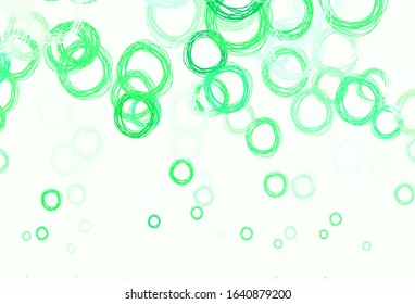 Light Green vector pattern with spheres. Modern abstract illustration with colorful water drops. Design for your business advert.