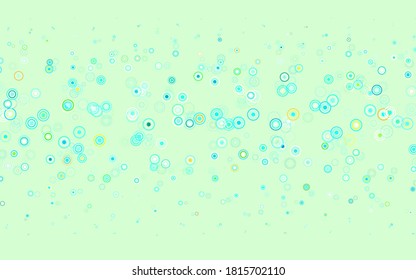 Light Green vector pattern with spheres. Modern abstract illustration with colorful water drops. Pattern for ads, leaflets.