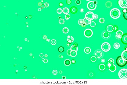 Light Green vector pattern with spheres. Blurred decorative design in abstract style with bubbles. Pattern for textures of wallpapers.