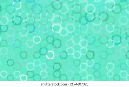 Light Green vector pattern with spheres. Blurred bubbles on abstract background with colorful gradient. Design for your business advert.