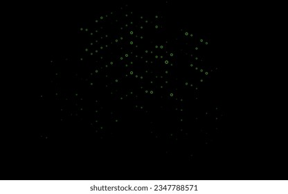 Light Green vector pattern with spheres. Glitter abstract illustration with blurred drops of rain. Pattern of water, rain drops.