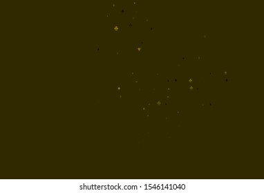 Light Green vector pattern with symbol of cards. Illustration with set of hearts, spades, clubs, diamonds. Pattern for leaflets of poker games, events.