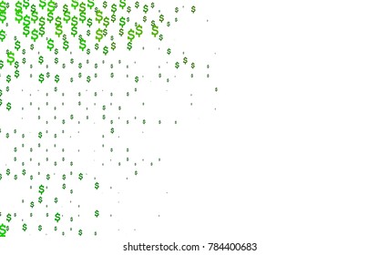 Light Green vector pattern with symbols of dollars. Modern geometrical abstract illustration with banking symbols. The pattern can be used for financial, investment websites.