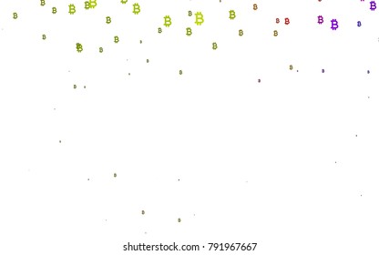 Light Green vector pattern with symbols of Bitcoins. Shining colored illustration with Bitcoin signs, BTC. The pattern can be used for financial, investment websites.