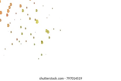 Light Green vector pattern with symbols of Bitcoins. Modern abstract illustration with symbols of digital money. Smart design for your business advert of economic, wealth.