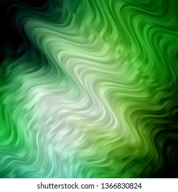 Light Green vector pattern with wry lines. Illustration in halftone style with gradient curves. Best design for your posters, banners.