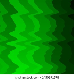Light Green vector pattern with wry lines. Colorful geometric sample with gradient curves.  Best design for your posters, banners.