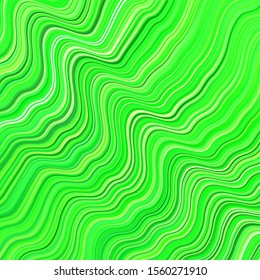 Light Green vector pattern with wry lines. Illustration in halftone style with gradient curves. Smart design for your promotions.