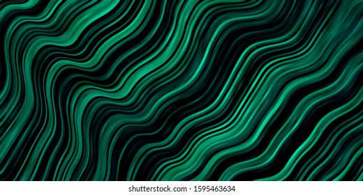 Light Green vector pattern with wry lines. Colorful illustration in circular style with lines. Pattern for business booklets, leaflets