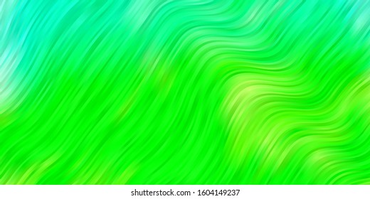 Light Green vector pattern with wry lines. Abstract illustration with bandy gradient lines. Pattern for ads, commercials.