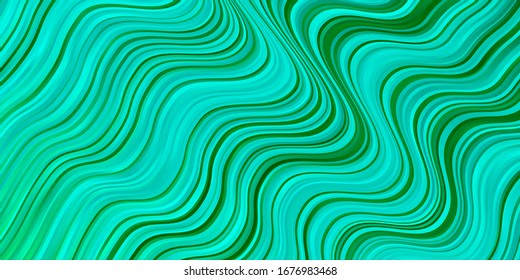 Light Green vector pattern with wry lines. Colorful illustration with curved lines. Smart design for your promotions.