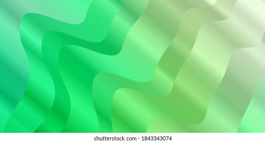 Light Green vector pattern with wry lines. Bright illustration with gradient circular arcs. Pattern for commercials, ads.