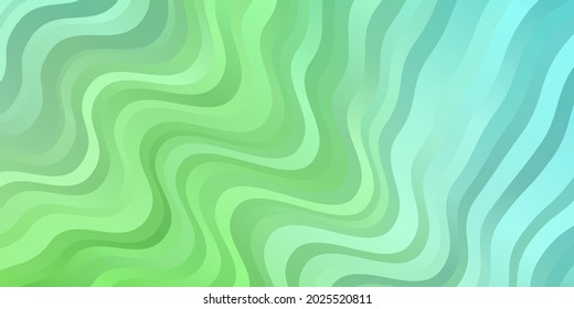Light Green vector pattern with wry lines. Abstract illustration with bandy gradient lines. Template for cellphones.