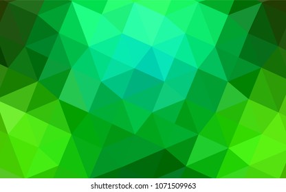 Light Green vector polygon abstract layout. Colorful illustration in polygonal style with gradient. Triangular pattern for your business design.