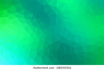 Light Green vector polygon abstract backdrop. Creative geometric illustration in Origami style with gradient. Brand new style for your business design.
