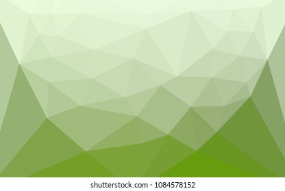 Light Green vector polygon abstract layout with a heart in a centre. A sample with polygonal shapes. Template for cell phone's backgrounds.