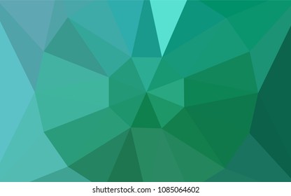 Light Green vector polygon abstract layout with a gem in a centre. Illustration in Origami style with gradient.  Pattern for a brand book's backdrop.