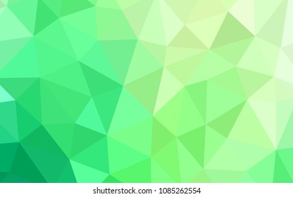 Light Green vector polygon abstract background. Elegant bright polygonal illustration with gradient. Triangular pattern for your design.