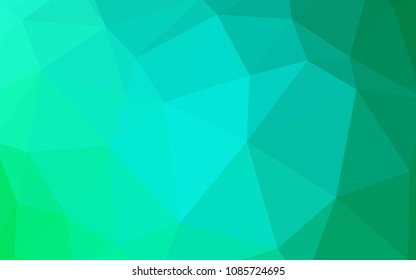 Light Green vector polygon abstract backdrop. Colorful abstract illustration with triangles. Completely new template for your banner.