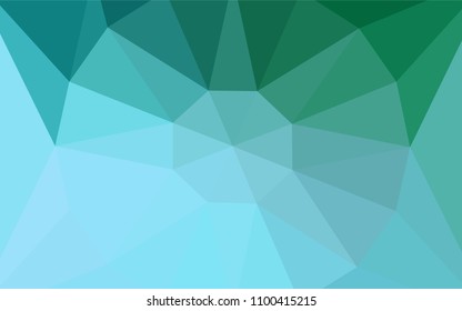Light Green vector polygon abstract background with a gem in a centre. Modern abstract illustration with triangles. Brand new style for your business design.
