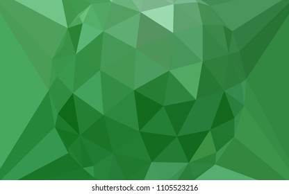 Light Green vector polygon abstract layout with a gem in a centre. Triangular geometric sample with gradient.  A completely new design for your leaflet.