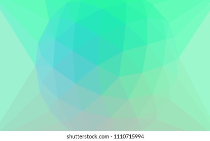 Light Green vector polygon abstract layout with a gem in a centre. A sample with polygonal shapes. Best triangular design for your business.