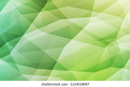 Light Green vector polygon abstract background. Elegant bright polygonal illustration with gradient. Triangular pattern for your design.