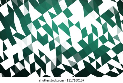 Light Green vector polygon abstract template. Shining illustration, which consist of triangles. The textured pattern can be used for background.