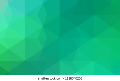 Light Green vector polygon abstract background. Shining polygonal illustration, which consist of triangles. The best triangular design for your business.