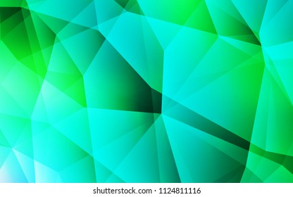 Light Green vector polygon abstract backdrop. Creative geometric illustration in Origami style with gradient. Triangular pattern for your design.
