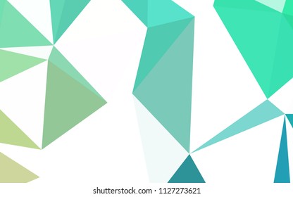 Light Green vector polygon abstract background. Shining polygonal illustration, which consist of triangles. Completely new template for your banner.