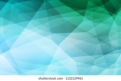 Light Green vector polygon abstract backdrop. Glitter abstract illustration with an elegant triangles. New template for your brand book.