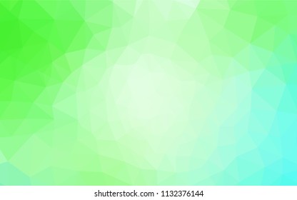 Light Green vector polygon abstract backdrop. Polygonal abstract illustration with gradient. Best triangular design for your business.