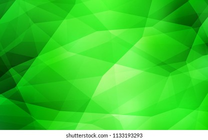 Light Green vector polygon abstract backdrop. Shining colorful illustration with triangles. New template for your brand book.