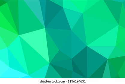 Light Green vector polygon abstract layout. Glitter abstract illustration with an elegant triangles. Best triangular design for your business.