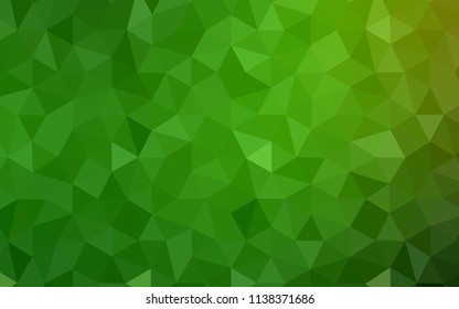 Light Green vector polygon abstract backdrop. Shining polygonal illustration, which consist of triangles. Best triangular design for your business.
