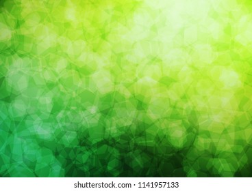 Light Green vector polygon abstract template. Shining illustration, which consist of hexagons. The textured pattern can be used for background.