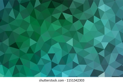Light Green vector polygon abstract backdrop. Colorful illustration in abstract style with triangles. Triangular pattern for your design.
