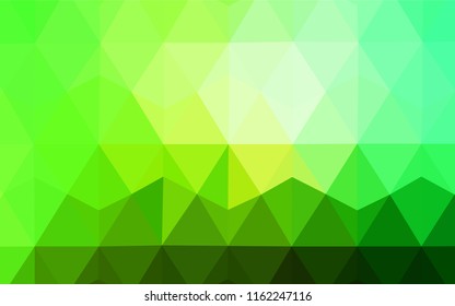 Light Green vector polygon abstract background. Glitter abstract illustration with an elegant triangles. Triangular pattern for your design.