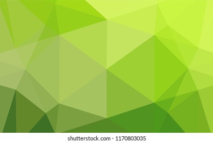 Light Green vector polygon abstract backdrop. Creative illustration in halftone style with gradient. Triangular pattern for your business design.