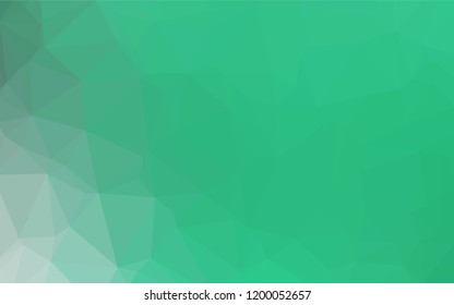 Light Green vector polygon abstract layout. Creative illustration in halftone style with gradient. A completely new template for your business design.