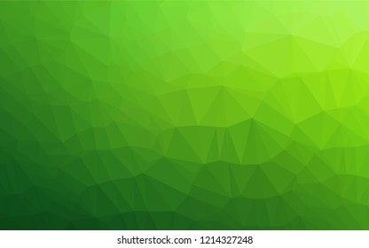 Light Green vector polygon abstract backdrop. Brand new colored illustration in blurry style with gradient. Triangular pattern for your business design.