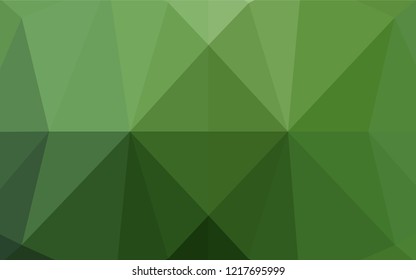 Light Green vector polygon abstract backdrop. A vague abstract illustration with gradient. Triangular pattern for your business design.
