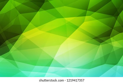 Light Green vector polygon abstract backdrop. Geometric illustration in Origami style with gradient.  A completely new design for your leaflet.