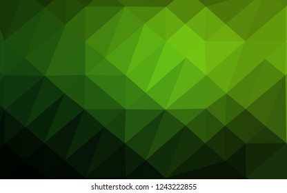 Light Green vector polygon abstract background. Shining illustration, which consist of triangles. The best triangular design for your business.