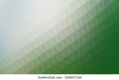 Light Green vector polygon abstract backdrop. Modern geometrical abstract illustration with gradient. The best triangular design for your business.